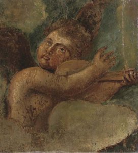 A winged cherub a fragment