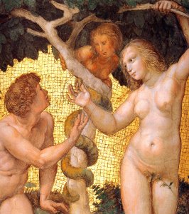 The Stanza della Segnatura Ceiling: Adam and Eve [detail: 1]