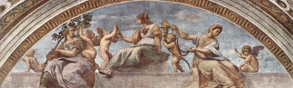 Stanza della Segnatura in the Vatican for Pope Julius II, scene allegory of virtue