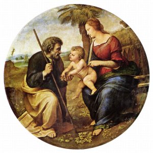 Holy Family under a palm tree, Tondo