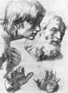 Heads and hands of the Apostles